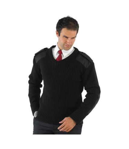 Yoko Mens V-Neck NATO Security Sweater / Workwear (Black) - UTBC2809