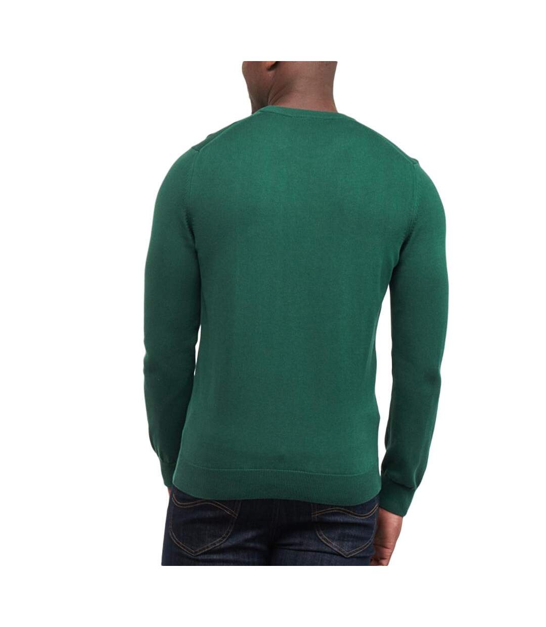 Pull vert homme lacoste organic cotton crew-2