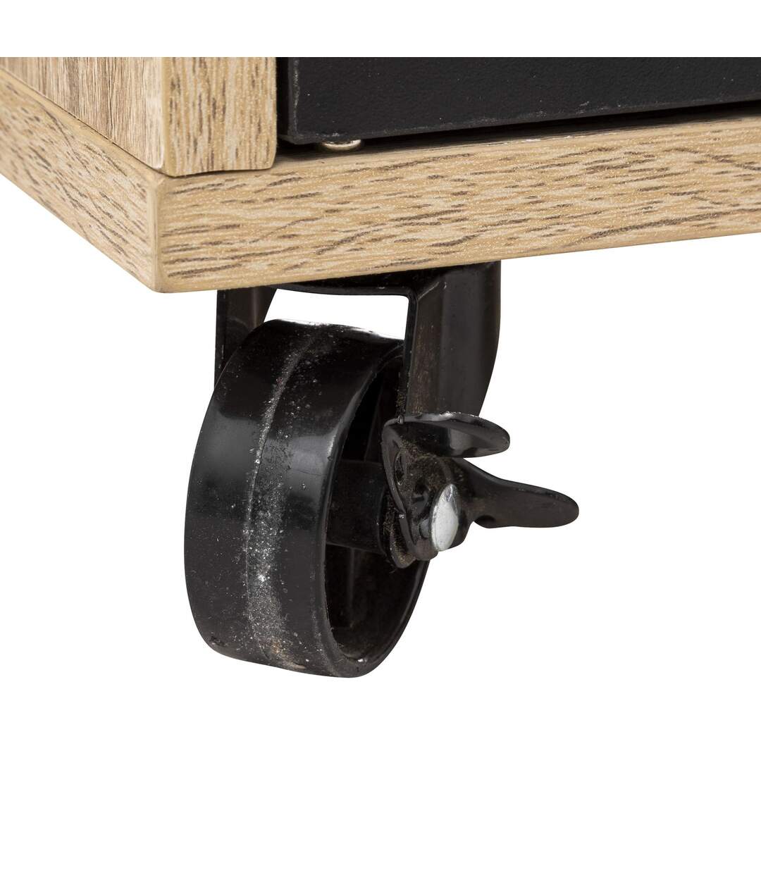 Desserte de rangement avec portes en bois ALIAJ - Beige-5