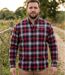 CHALLENGER TRADITION3 — Chemise à carreaux manches longues rouge et gris : l'aisance du tissu extensible-5