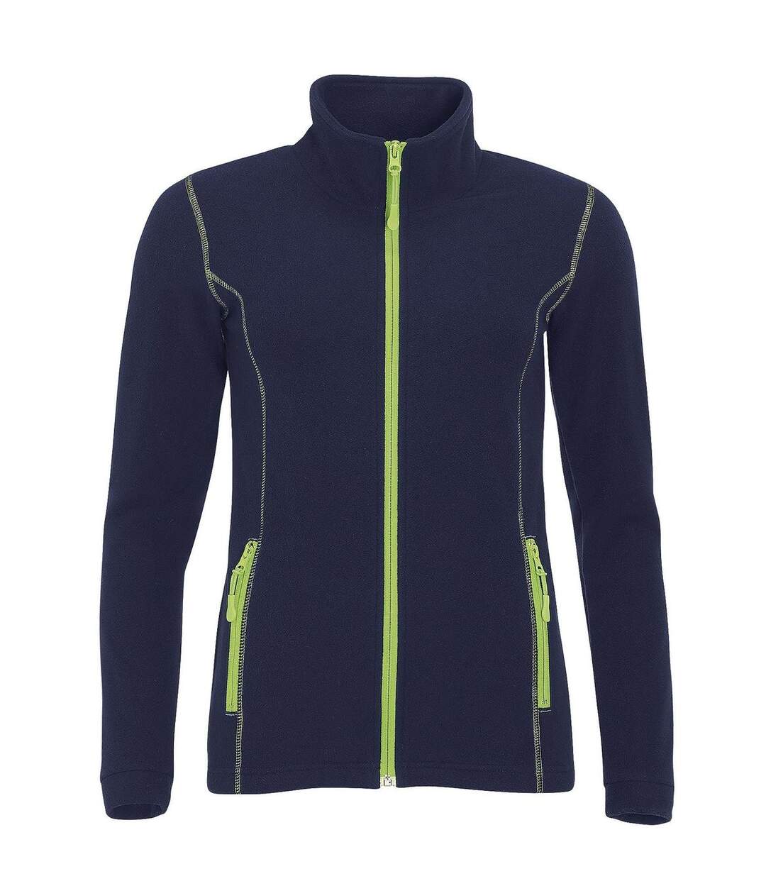 Veste micropolaire zippée homme - 00586 - bleu marine et vert-1