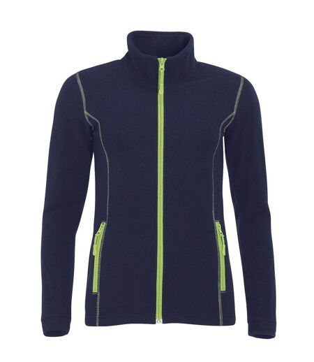 Veste micropolaire zippée homme - 00586 - bleu marine et vert