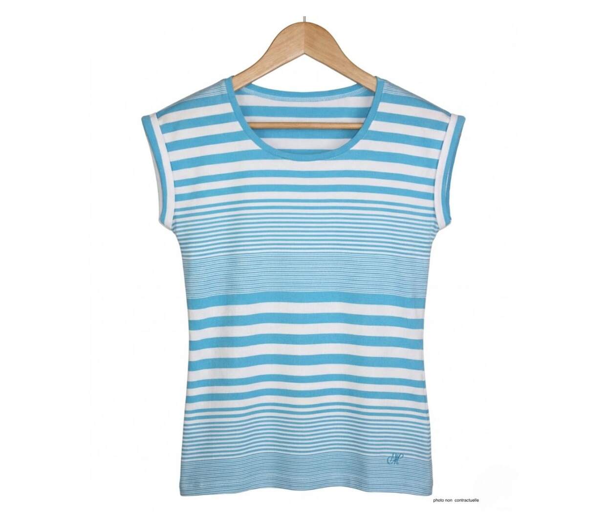 MAYFLOWER DARLING1 - Tee-shirt rayé bleu : le confort stretch absolu-2