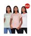 Lot De 3  T-shirts Laymere Femme Blanc Vert De Gris Clair Rose Juice-2