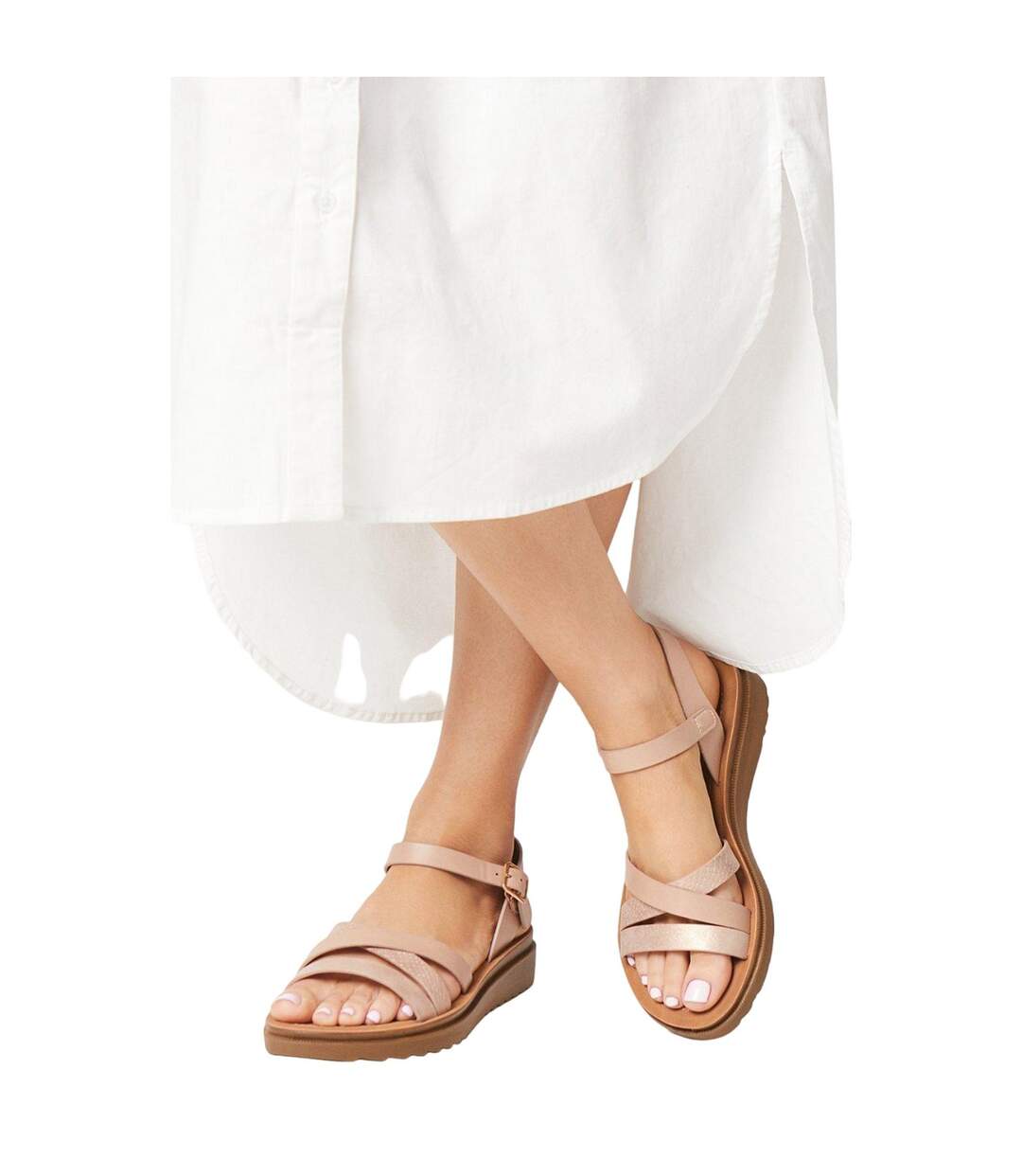 Sandales axel femme rose doré Good For The Sole-3