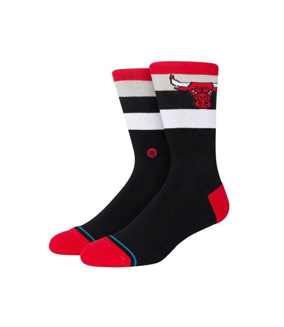 STANCE Chaussettes Homme Coton BULLS ST CREW Noir Rouge NBA-1