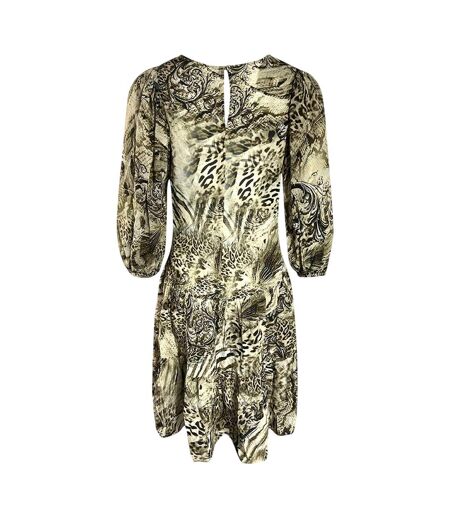 Womens/ladies Makucha Panthera Animal Print Dress Multicoloured Inoa