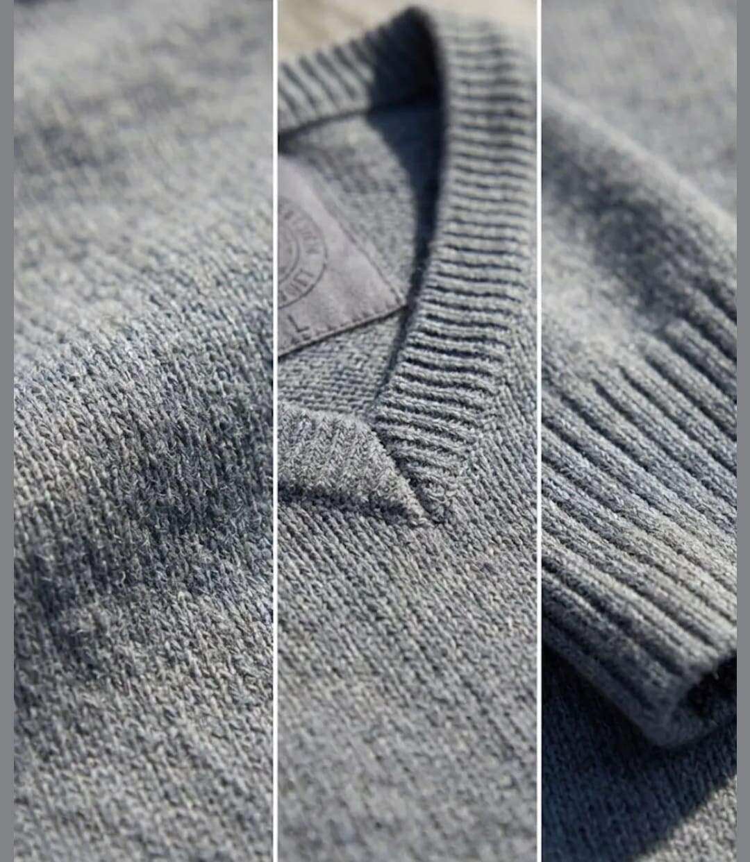 Pull col V avec laine PUL2004A-3