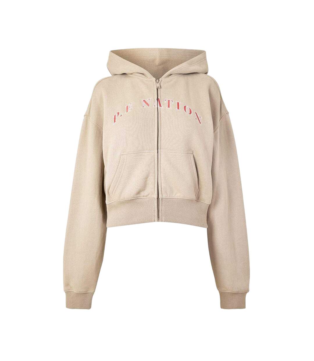Womens/ladies Eastside Cropped Fleece Jacket Oxford Tan PE Nation-2