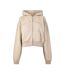 Womens/ladies Eastside Cropped Fleece Jacket Oxford Tan PE Nation-2