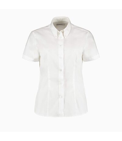 Kustom Kit Ladies Coporate Oxford Short Sleeve Shirt (White)
