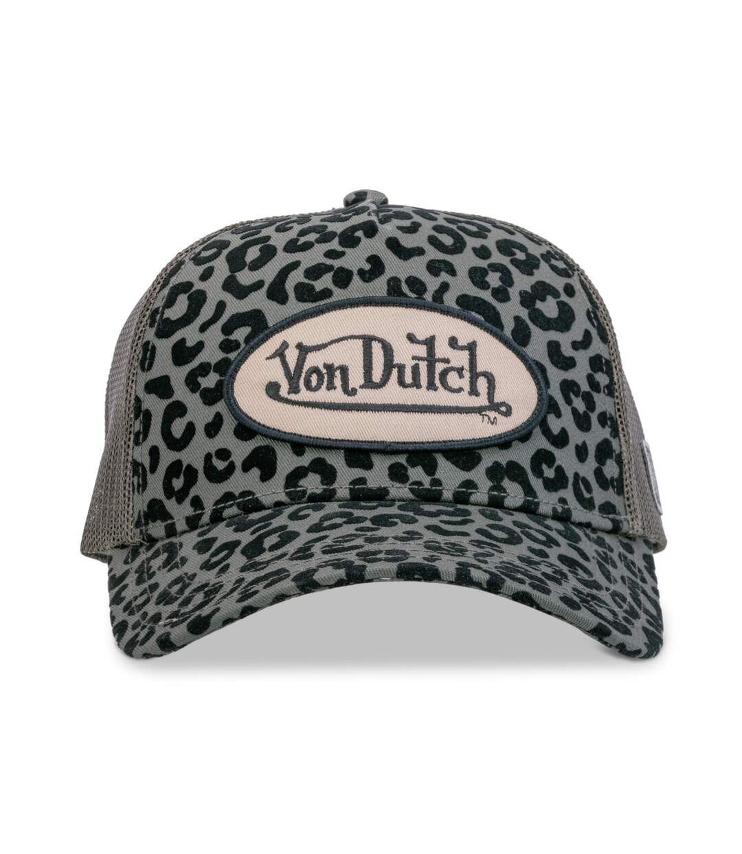 Casquette baseball Velvet avec print et broderie Leopard Kaki Vondutch-2