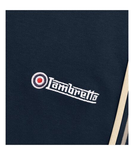Mens Twin Tip Big & Tall Polo Shirt Navy Cinder Cream Lambretta