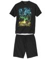 Men's Graphic Print Pyjama Short Set - Black Atlas For Men