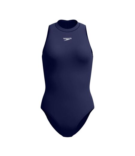Maillot De Bain 1 Pièce Uni Col Ras-du-cou Hydrasuit Femme Bleu Marine Speedo