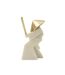 Statuette Déco Samouraï Toku 24cm Blanc & Or-3