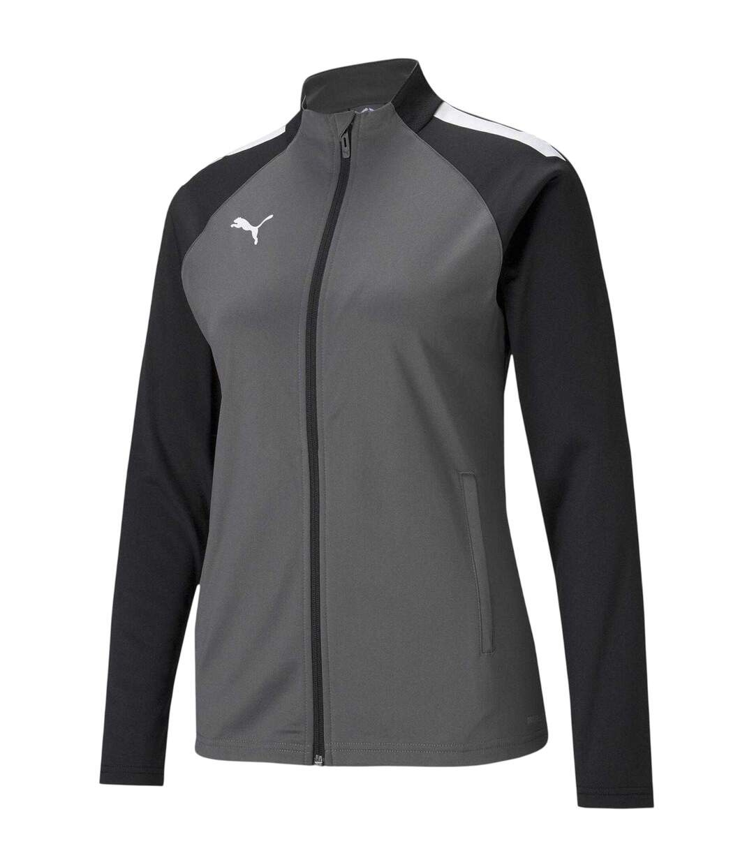 Womens/ladies Team Liga Stripe Detail Structured Tracksuit Top Smoked Pearl Puma-1