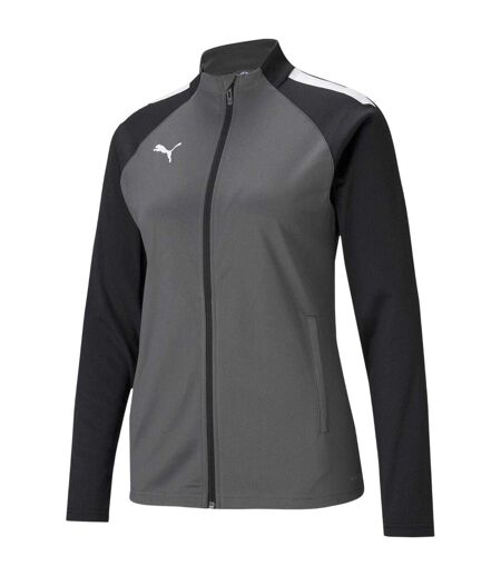 Womens/ladies Team Liga Stripe Detail Structured Tracksuit Top Smoked Pearl Puma