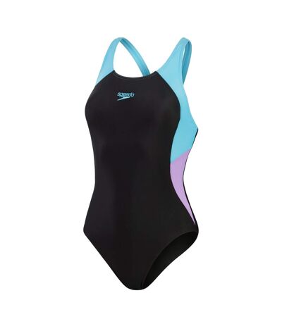 Maillot de bain 1 pièce splice femme noir / violet Speedo