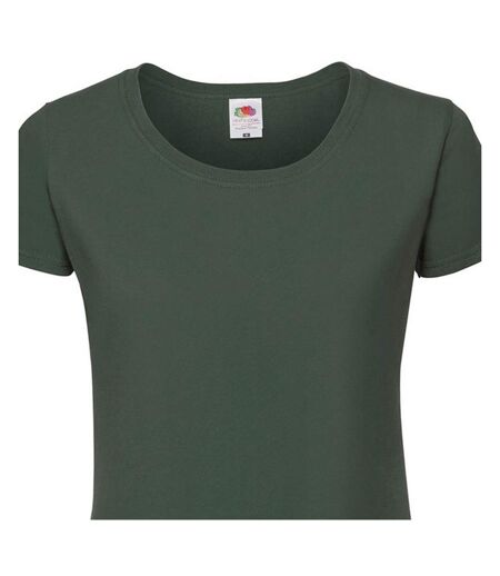 T-shirt Iconic Femme Vert Bouteille Fruit Of The Loom