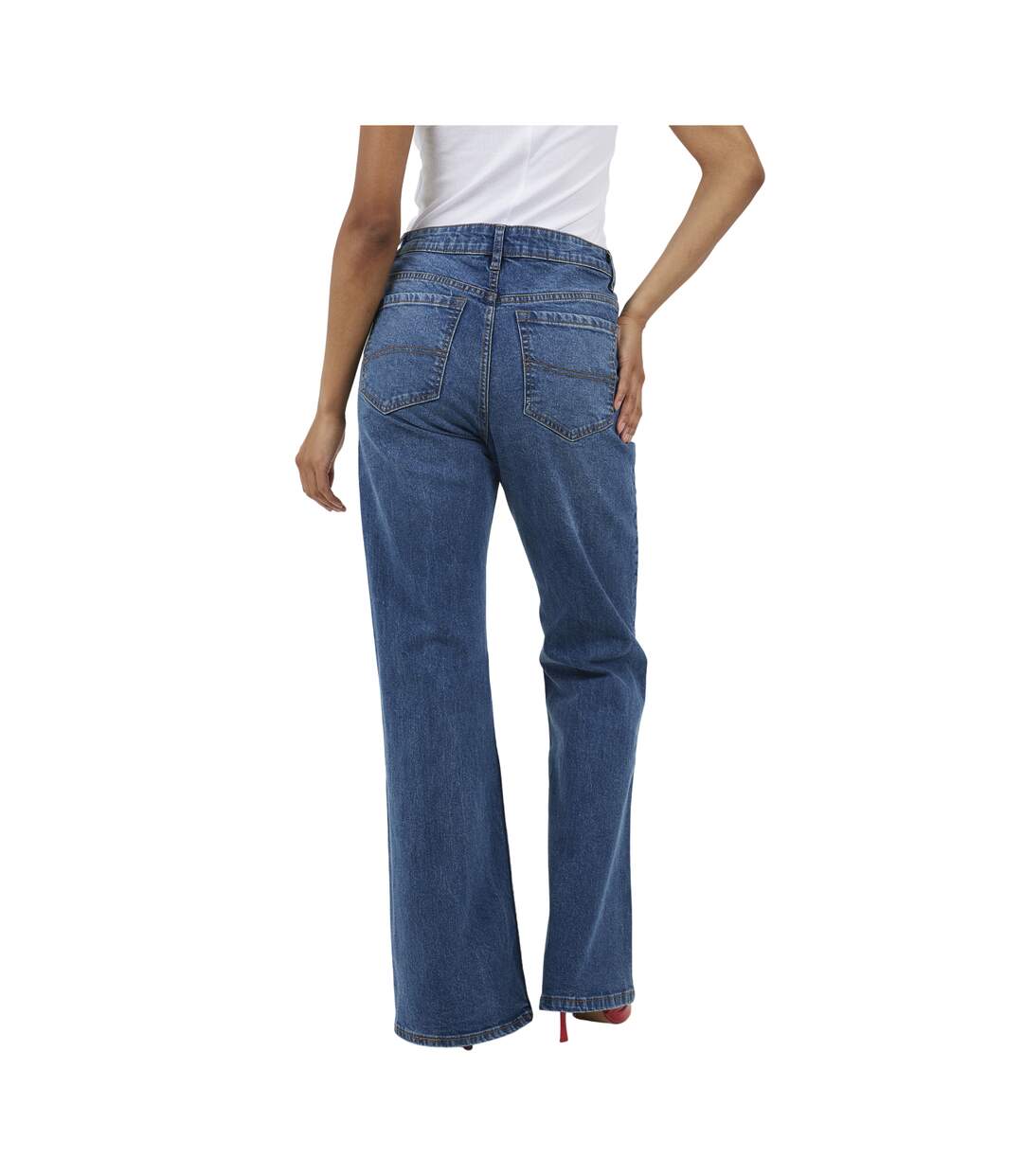 Jean Motif/style Évasé Femme Rétro Bleu Brave Soul-2