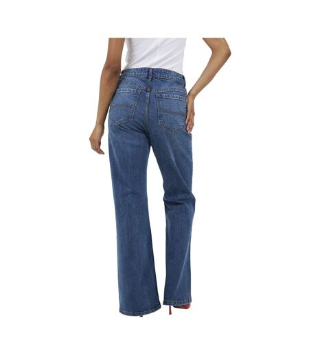 Jean Motif/style Évasé Femme Rétro Bleu Brave Soul