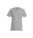 T-shirt manches courtes col V - K357 - gris chiné clair - homme