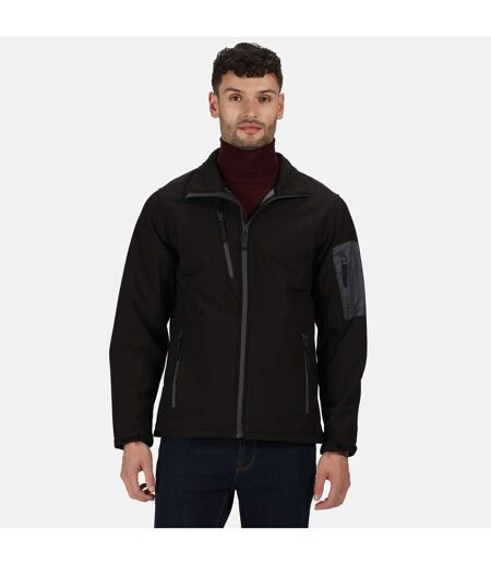 Regatta Standout Mens Arcola 3 Layer Waterproof And Breathable Softshell Jacket (Black/Seal Grey) - UTRG1461