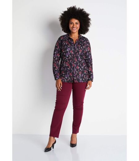 Chemisier fleuri maille chaude
