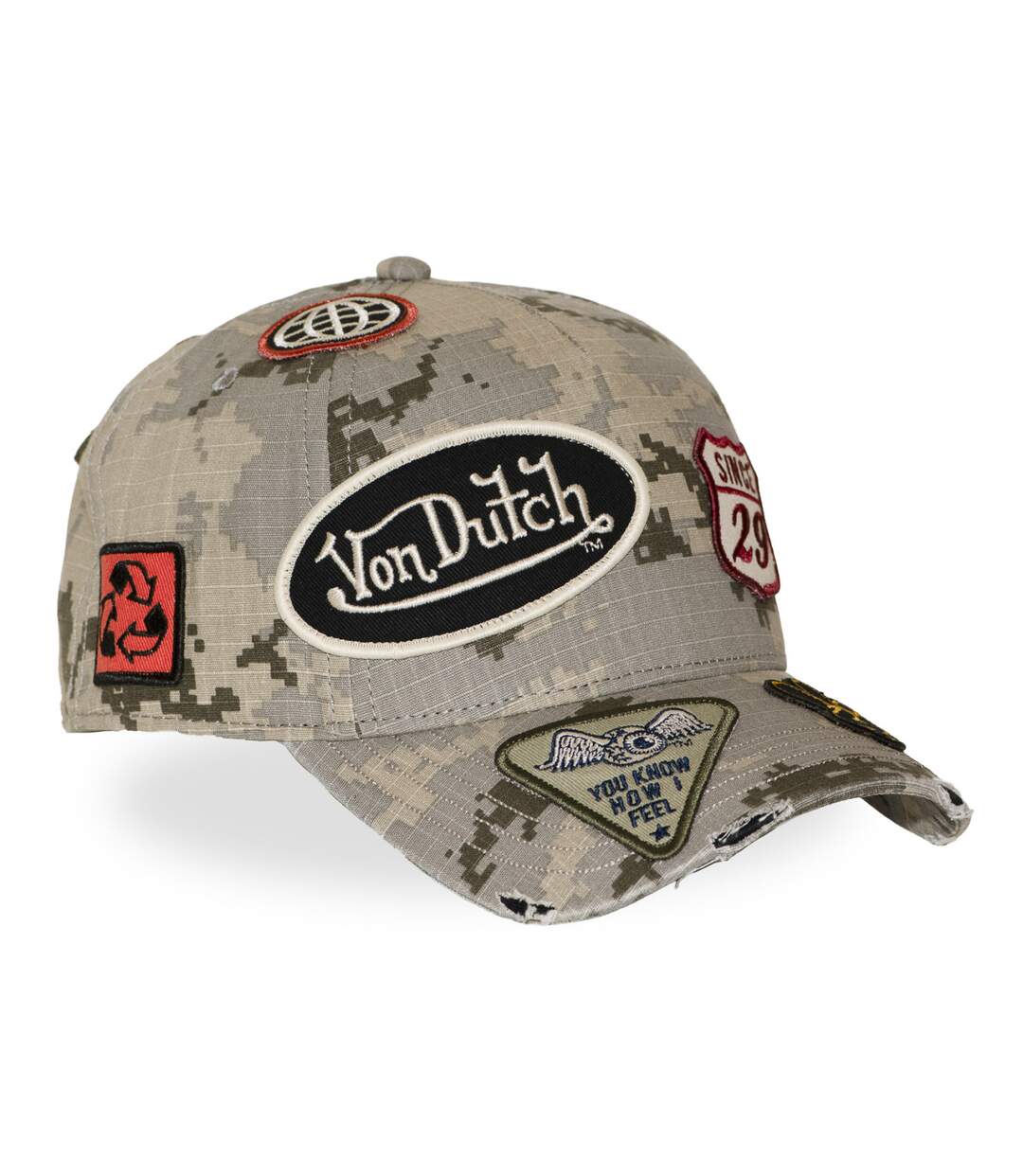 Casquette baseball effet usé avec patch Kamo Sand Vondutch-4