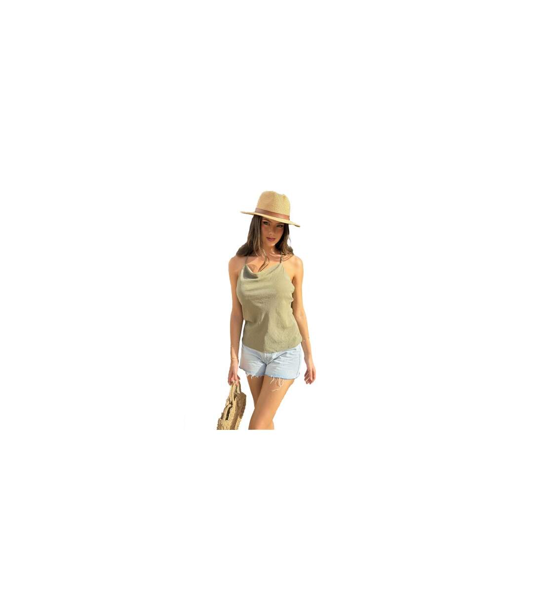 Débardeur Femme Vert Kaki AX Paris-1