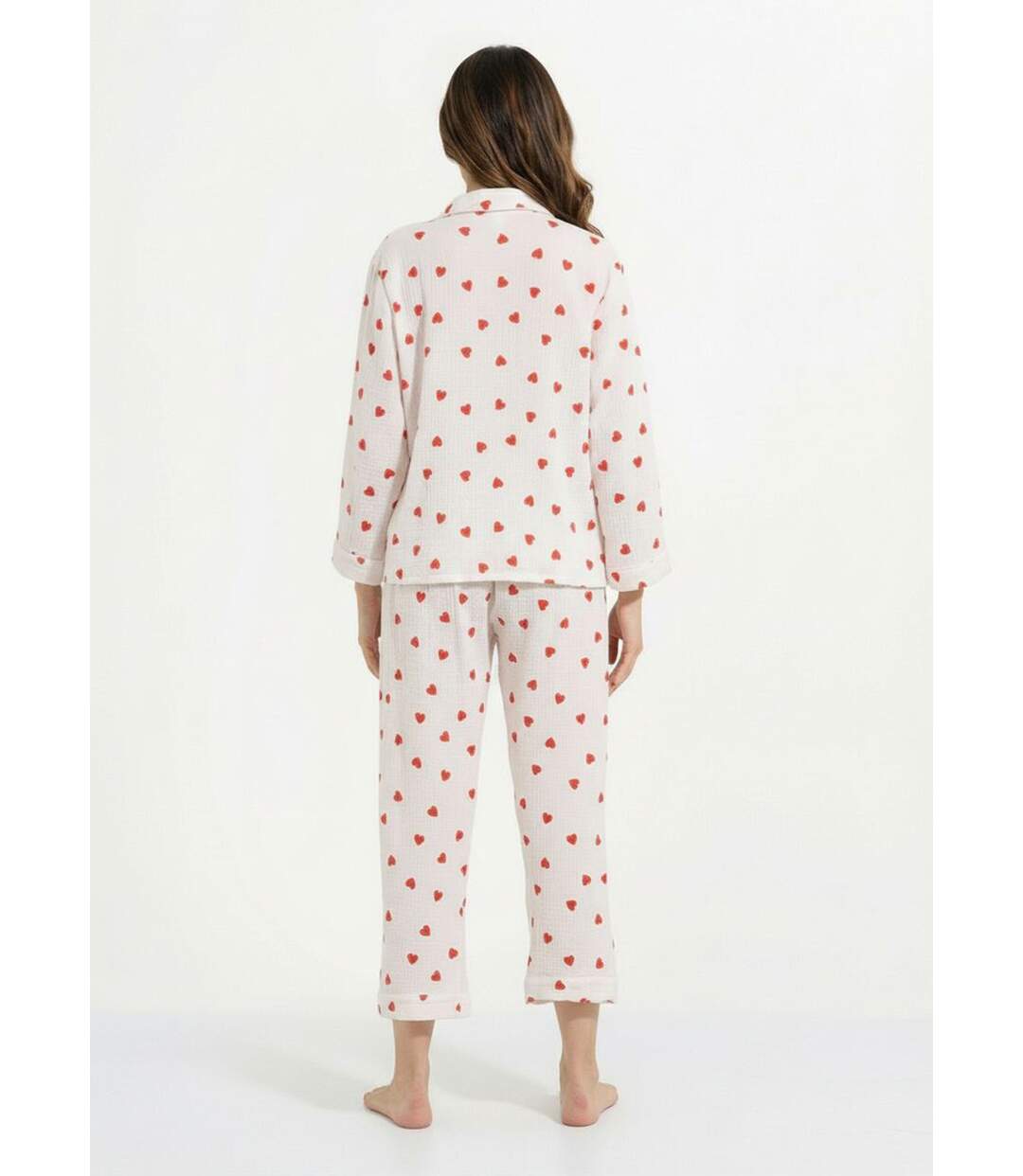 Pyjama 2 pièces gaze de coton et c¿urs-2