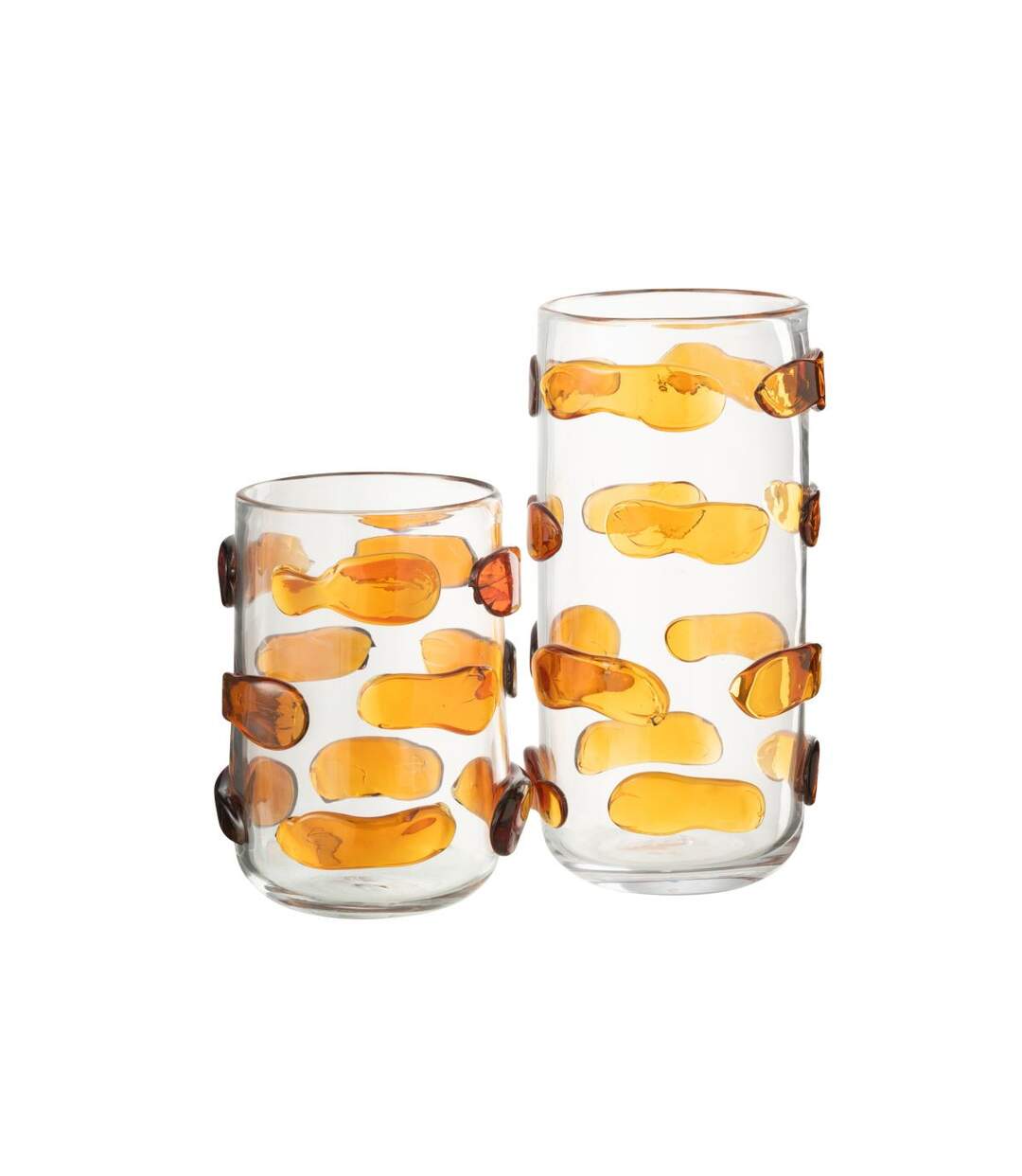 Vase Design en Verre Pebbles 23cm Ambre-2