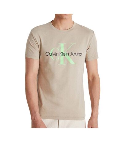 T-shirt Beige Homme Calvin Klein Two Tone - S