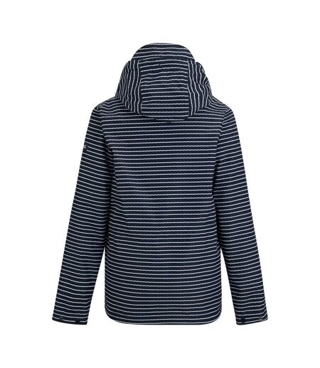 Womens/ladies Bayletta Contrast Striped Waterproof Jacket Navy White Regatta