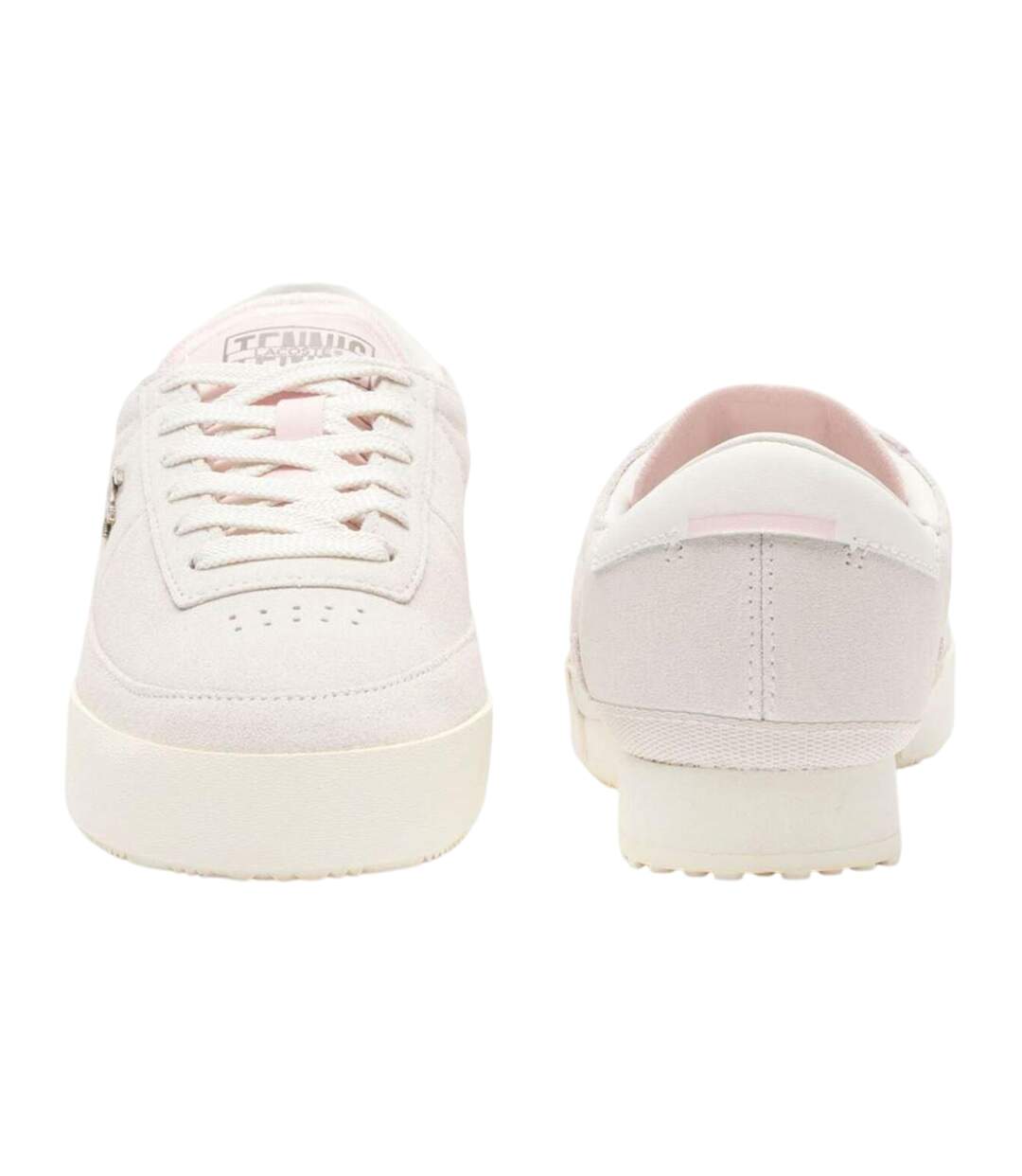 Womens/ladies L003 Neo Suede Chunky Sole Trainers Off White Lacoste-4