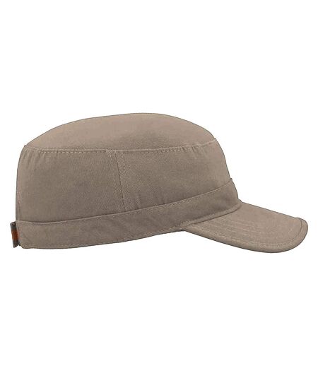 Atlantis Tank Brushed Cotton Military Cap (Pack of 2) (Khaki) - UTAB418