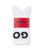 Pack Of 3  Unisex Adult Iconic Contrast Logo Socks  White Hugo-2