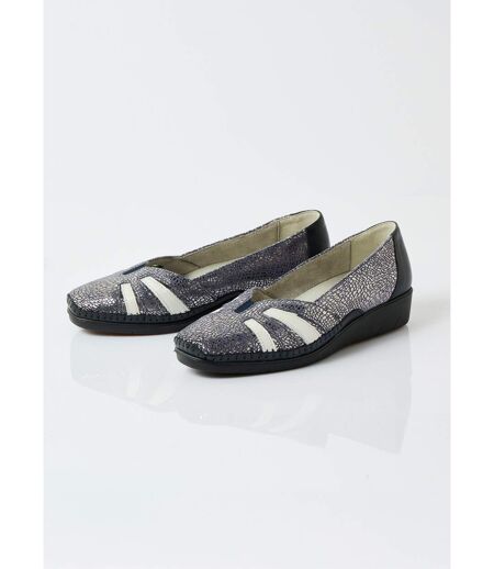 Mocassins compensés souples largeur confort cuir