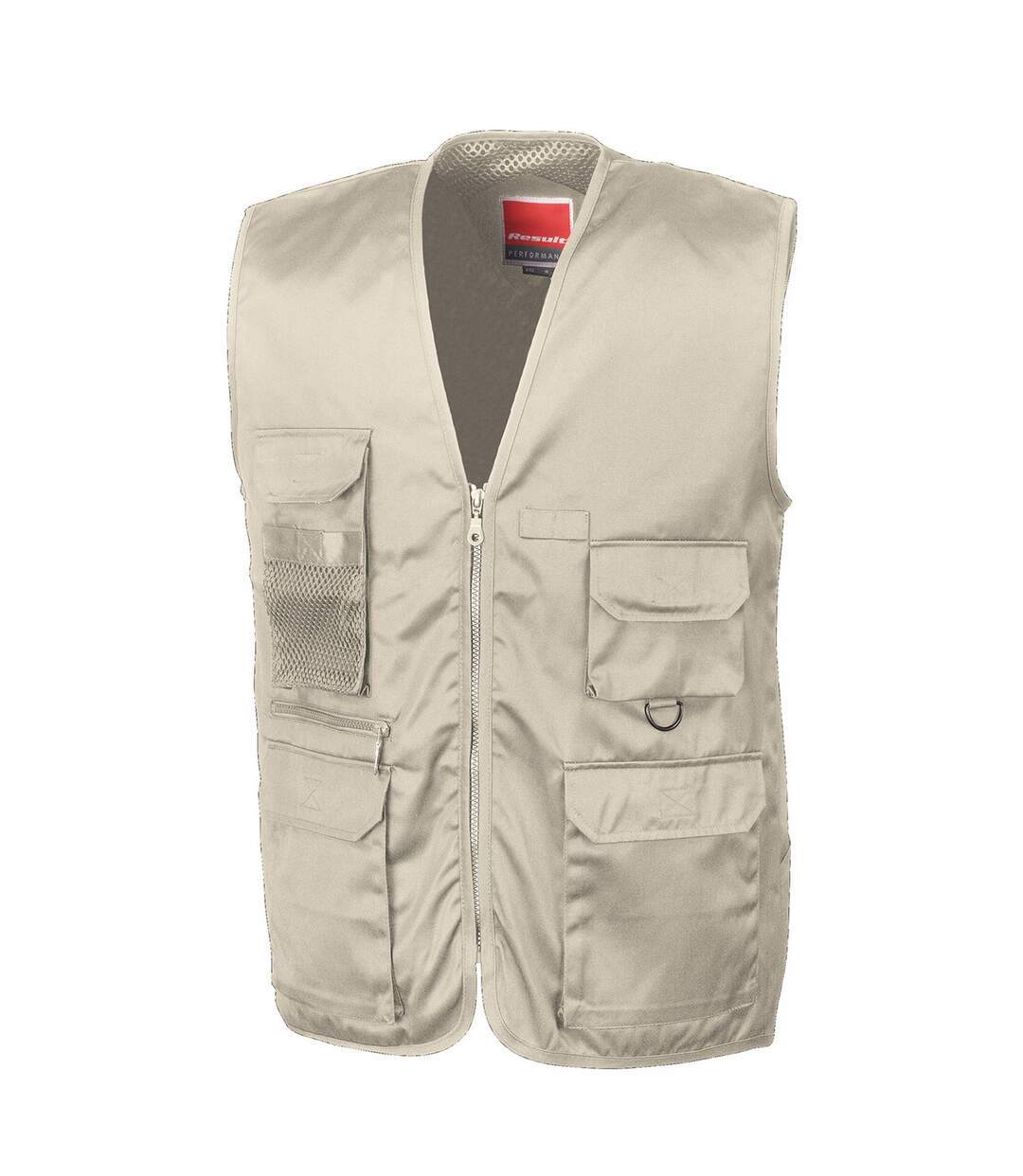 Gilet adventure safari adulte brun-beige WORK-GUARD by Result WORK-GUARD by Result