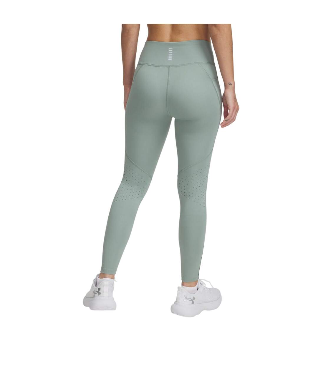 Womens/ladies Fly Fast 3.0 Side Pocket Tight Leggings Green Red Under Armour-3