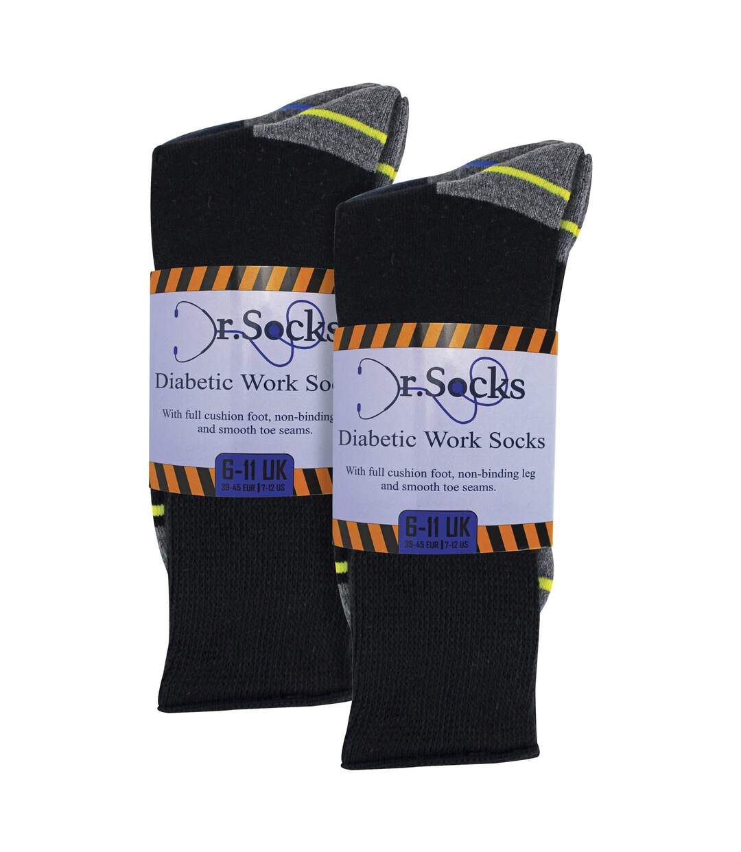 Multipack Mens Diabetic Work Socks | Non Elastic Breathable Diabetic Socks-2