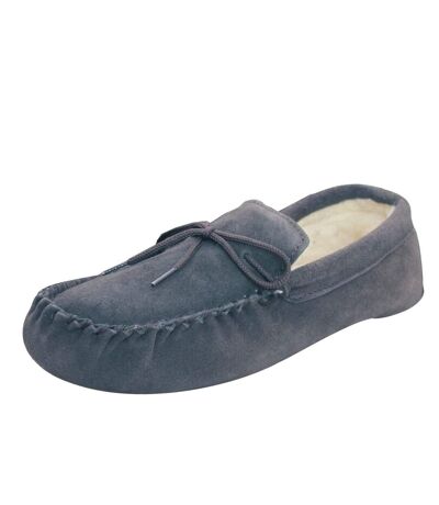 Eastern Counties Leather Unisex Wool-blend Soft Sole Moccasins (Navy) - UTEL182