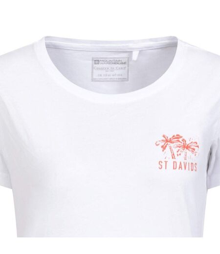 Womens/ladies st davids printed organic t-shirt white Mountain Warehouse