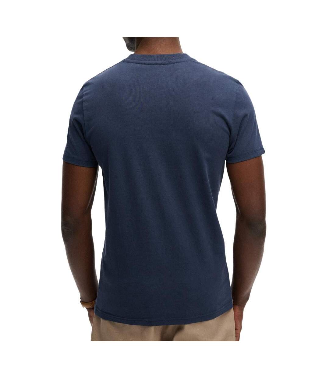T-Shirt marine homme superdry essential serif-2