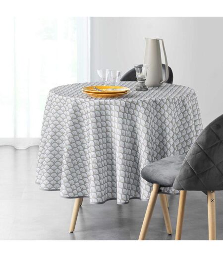 Nappe Ronde Imprimée Artchic 180cm Blanc