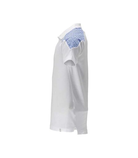 Unisex Adult Food & Care Polo Shirt White Azure Blue Mascot