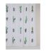 Rideau de douche tropical CACTUS - 180 x 200 cm - Blanc