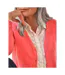 Womens/ladies Cashmere V Neck Classic Cardigan Coral Pink WoolOvers-3