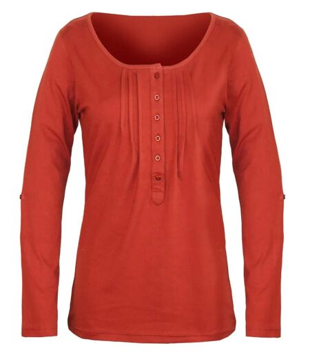 Tee-shirt MAYFLOWER NANNY2 orange sanguine à manches modulables : l'éclat du confort
